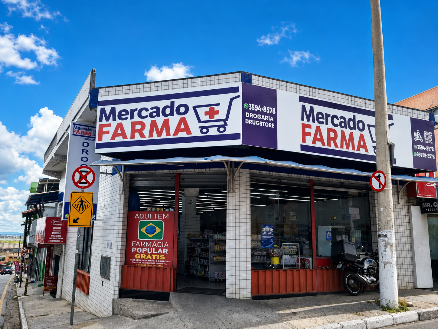 Corredor com ampla variedade de produtos de saúde e bem-estar